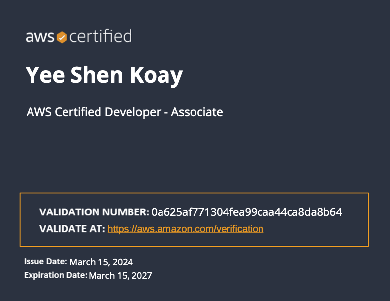 AWS Certified Developer
